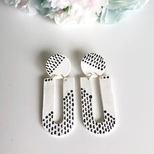Black and White Dangle Earrings